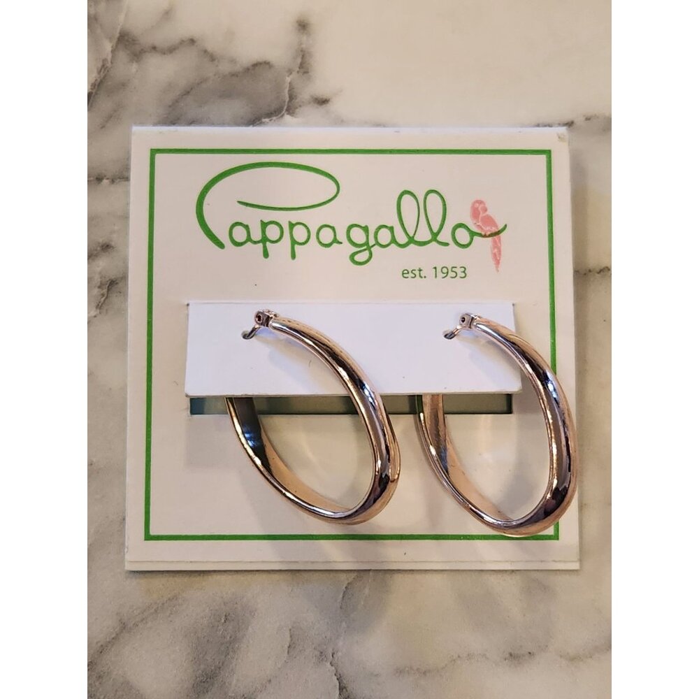 Cappagallo Gold-Tone Oval Hoop Earrings For Women